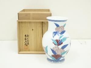 有田焼　今泉今右衛門造　錦藤袴模様花瓶（共箱）